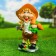 Garden figure "Boy in a hat with carrots" 18x33cm
