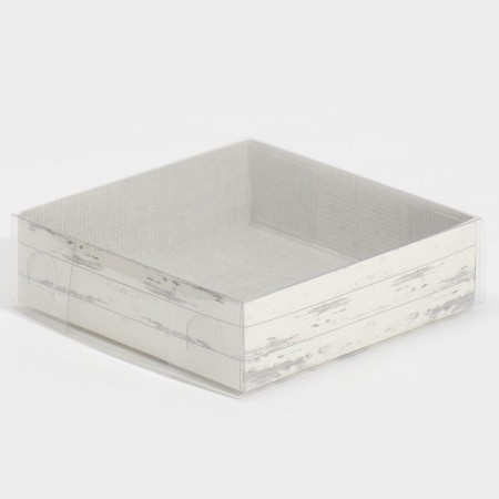 Confectionery packaging, Makarun box with PVC lid, Just for You, 12 x 12 x 3.5 cm-1
