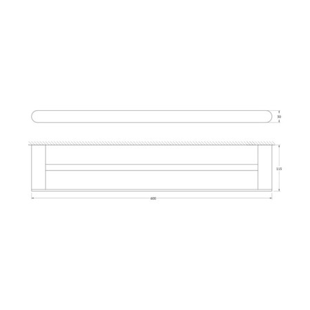 Black rod double 60 cm black artwelle-1