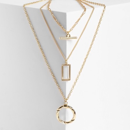 Piece "chain" frame with a ring, color gold, l = 52 cm-4