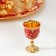 Set of wine jug, 6 glasses and tray "Türkiye. Medallion and patterns" red with gold