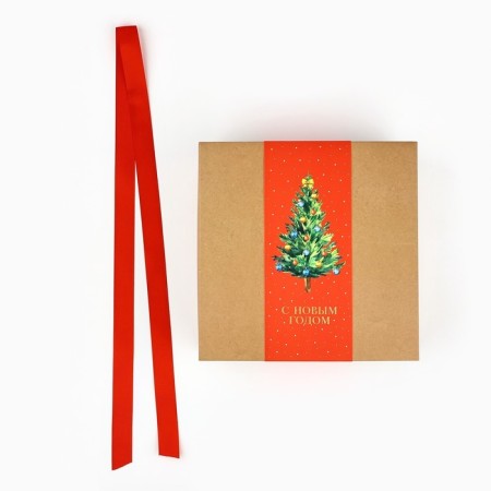 Gift New Year's Folding Gift Happy New Year, embossing, 20 x 20 x 8 cm, New Year-3