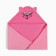 Baby towel, corner, terry, size 90x105 cm, pink color