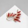 Brooch "Loop", red-white color in gold