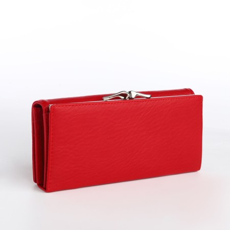 Women's wallet on magnet, red color-1