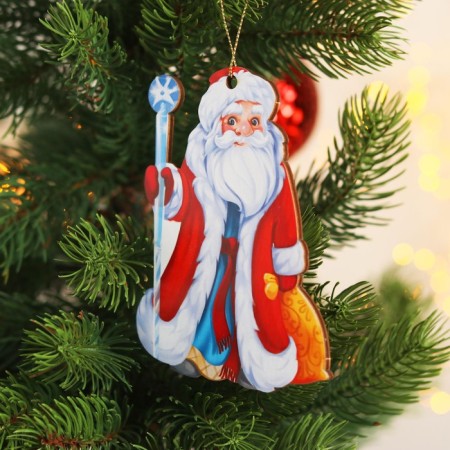 New Year's wooden pendant "New Year! Santa Claus"-2
