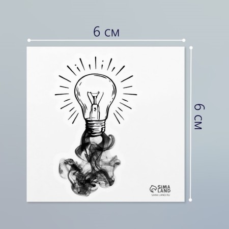 Black Tattoo on the body "Black. Light bulb" 6x6 cm-1