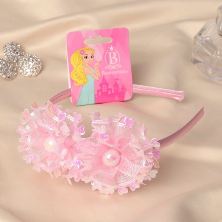 Hair cap "chosen" pearl, 0.9 cm, pink-1