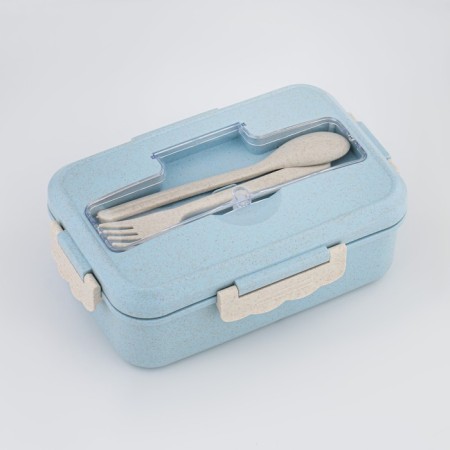Lunch box, 800 ml, with instruments, 12 x 7.6 x 20 cm, blue-1