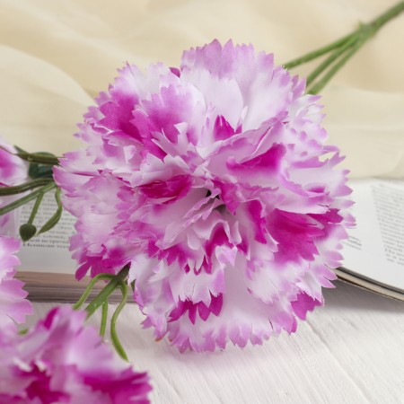 Artificial "cloves" 8x67 cm, white and lilac flowers-1
