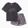 Homemade set (T-shirt, shorts), graphite color Pink strip, river 52