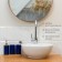 A set of accessories for the bathroom "Nature", 3 items (dispenser 400 ml, 2 cups, on a stand), blue color