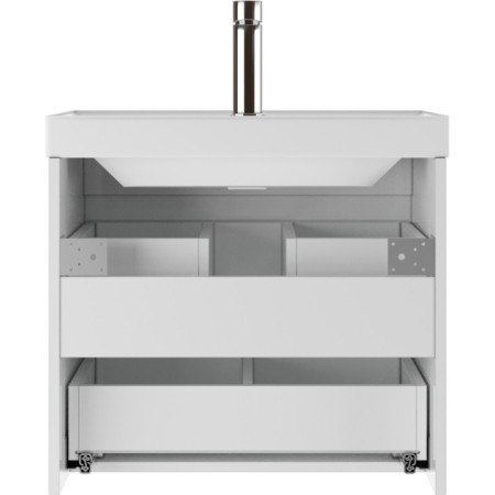 Graffo domino cabinet under the Classica 60 sink, white gloss, suspended, with 2 upper boxes-3