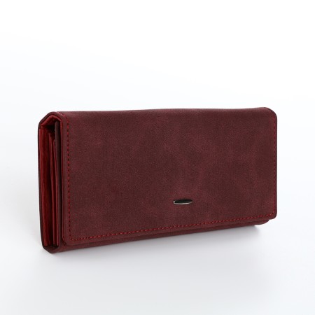 Women's wallet on the button, burgundy color