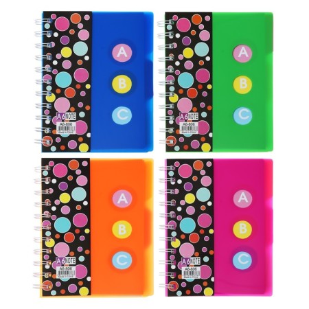 Notepad on the crest A6, 100 sheets, line, plastic cover, with dividers "Style", mix