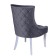 Chair "Marzio", velor fabric, Molding Nickel, support of the white array, Gray color