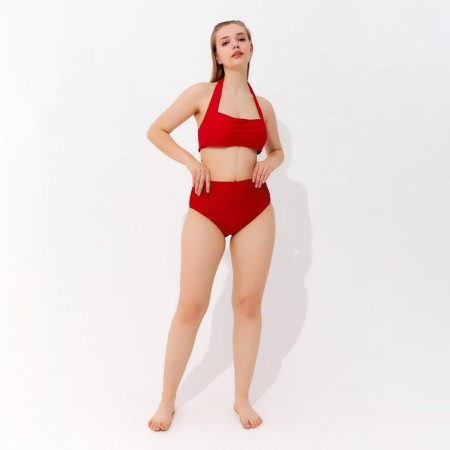 Female women's swimming trunks are high, burgundy color, size 54-4