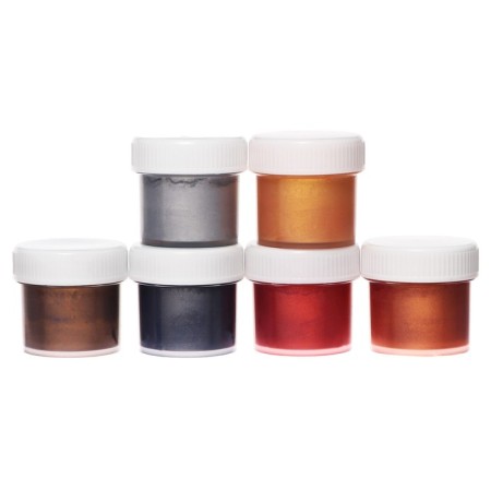 Acrylic paint, set of 6 colors x 20 ml, "ray", metallic-2