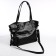 Soper bag with zipper, black color