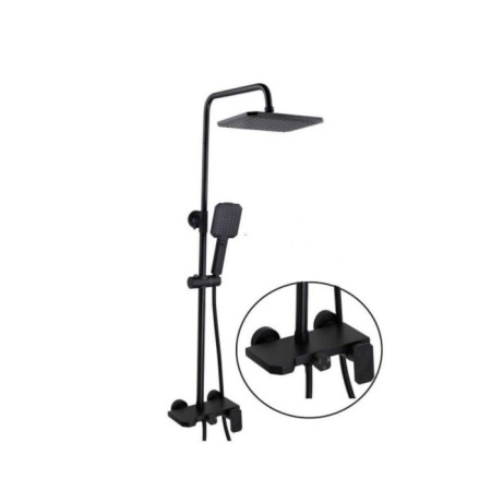The shower system Fashun A52424-7, lever, tropical shower, shower set, black