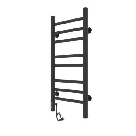 Two -heated towel rail Laris lavender ChKCh, 300x700 mm, 8 crossbars, left, black-6
