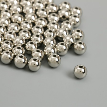Beads for creativity plastic "silver" d = 0.8 cm set 500 grams