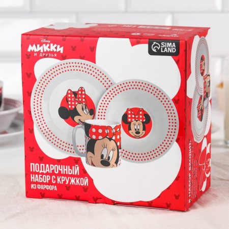 Set of dishes, 3 objects: plate Ø 16.5 cm, bowl Ø 14 cm, mug 250 ml, Minnie, Minnie Mouse-8