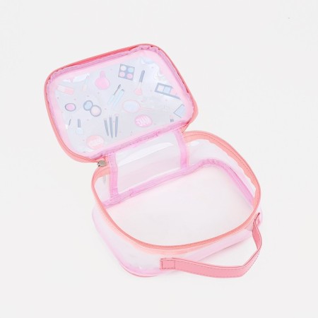 Lightning cosmetic bag, coral color-2