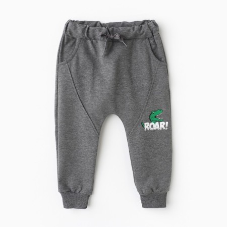 Pants for a boy, dark gray color, height 80 cm