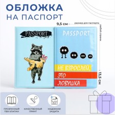 Gift set: 2 covers for a passport, blue color