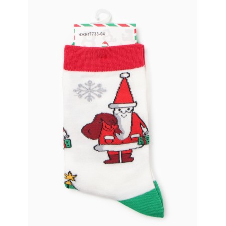 Women's socks "Santa Claus with a bag", color mix, rr 36-40-2
