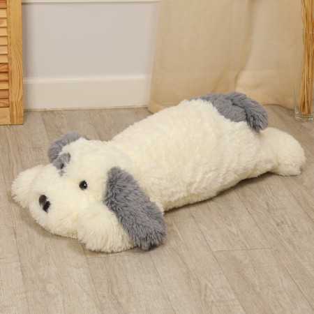 Soft toy "Dog", 80 cm, white-gray color-3