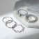 Ring set 5 pieces "perfect fingers" weaving, white color in silver