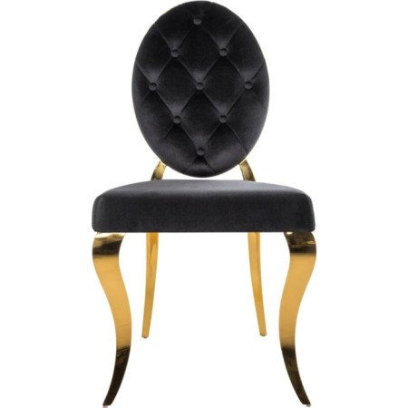 Stool on a metal frame ODDA Metal/fabric, gold/black 50.5x65x91 cm-8
