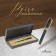 Gift handle, ball "respect" in the leatherette case, black-golden
