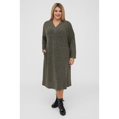 Female dress, size 62, dark green color-2