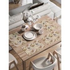 A set of napkins for setting the table “Letter from the past”, rectangular, rounded edges, size 30x46 cm, 4 pcs