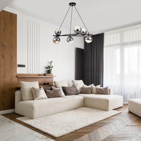 Suspension lamp 6x40W E14, size 68x33x104 cm-4