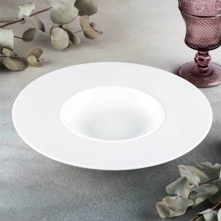 Porcelain plate Wilmax, 280 ml, d = 28 cm, white color