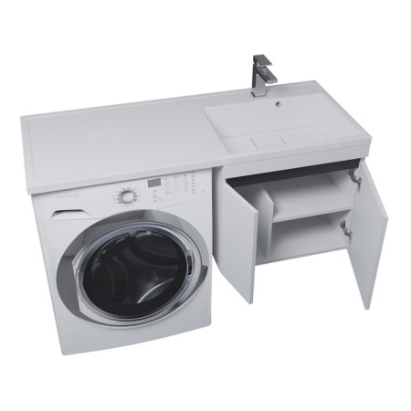 Tumbling for the washing machine Uperwood Magenta, 50 cm, suspended, white/graphite, with doors-11