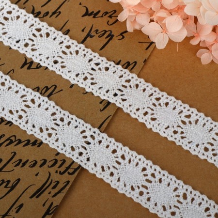 Knitted lace, 20 mm × 2.7 ± 0.5 m, white color-1