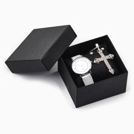 Women's gift set "Eddie" 3 in 1: watches, pendant, earrings, d-3 cm