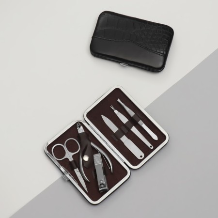 Manicure set, 6 items, in case, black color-2