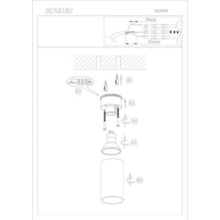 DK2008-WH Patch Light for a change of lamp Ikast, IP20, 50W, GU10, White, aluminum-4