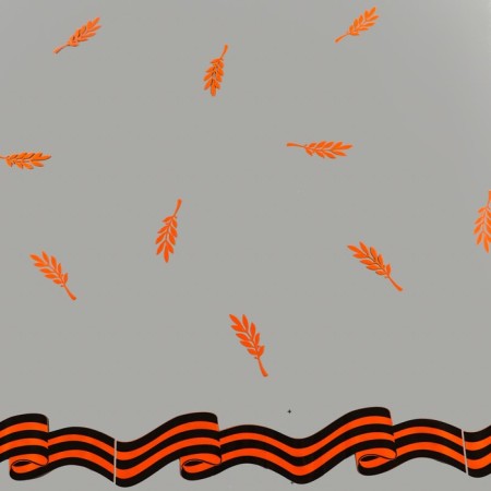 Flower film "May 9" Orange+Black 0.7 x 8.2 m, 40 mkm-2