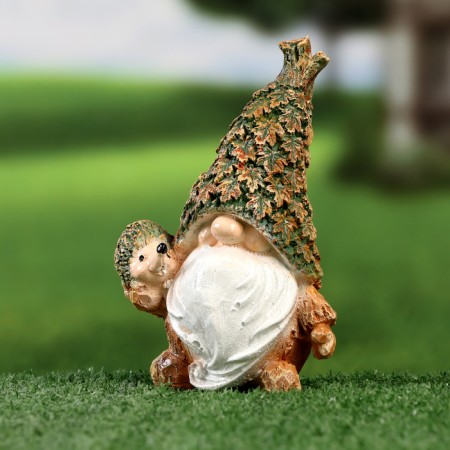 Garden figure "Lesovichok with a hedgehog" 16x11.5cm-1