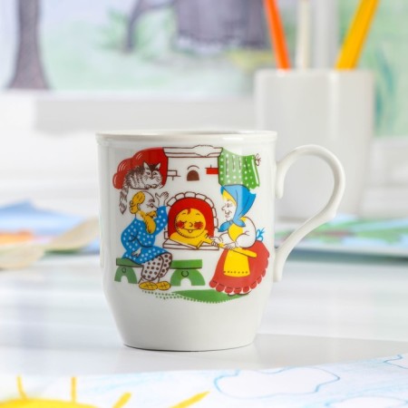 Porcelain mug "Russian field. Funny Kolobok ”, 210 ml, d = 7 cm, MIX drawing