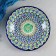 Plate of the Rishtan ceramics "Flowers", 27 cm, blue
