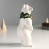 Souvenir Ceramics "White Bear with a spruce wreath on the neck" 26.5x10.5x10 cm