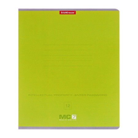 Notebook of 12 sheets in the Erichkrause "MC-7" line, covered cardboard cover, OFSET block 100% whiteness, mix-11